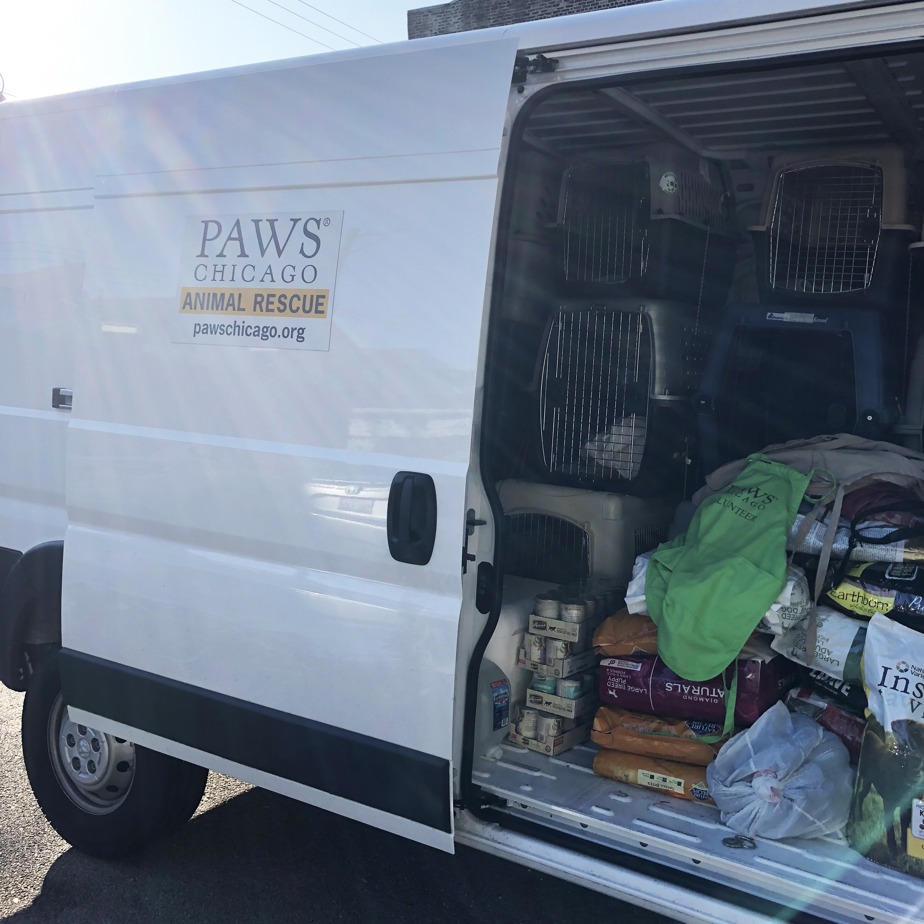PAWS Chicago Rescue van loaded square